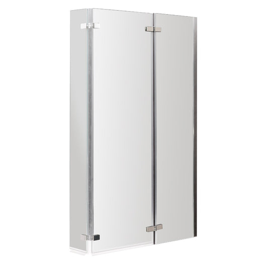 Fairford 6mm L Shaped Shower Bath Screen Double Hinged