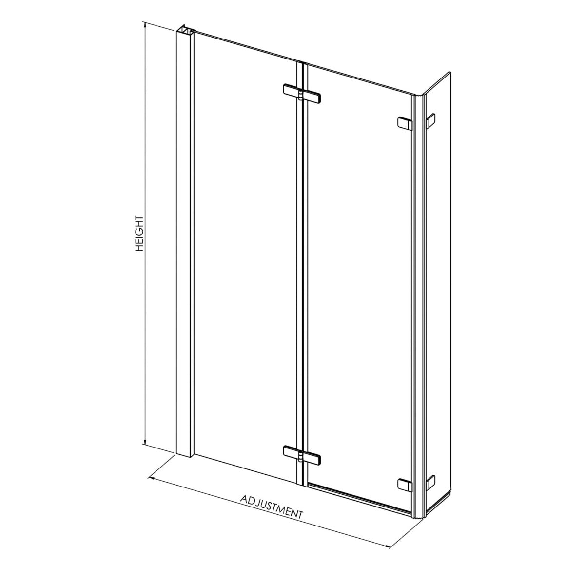 Fairford 6mm L Shaped Shower Bath Screen Double Hinged