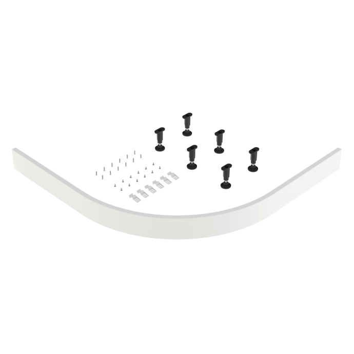 Fairford White Leg Set & Plinth Kit, 1000x1000mm Curved