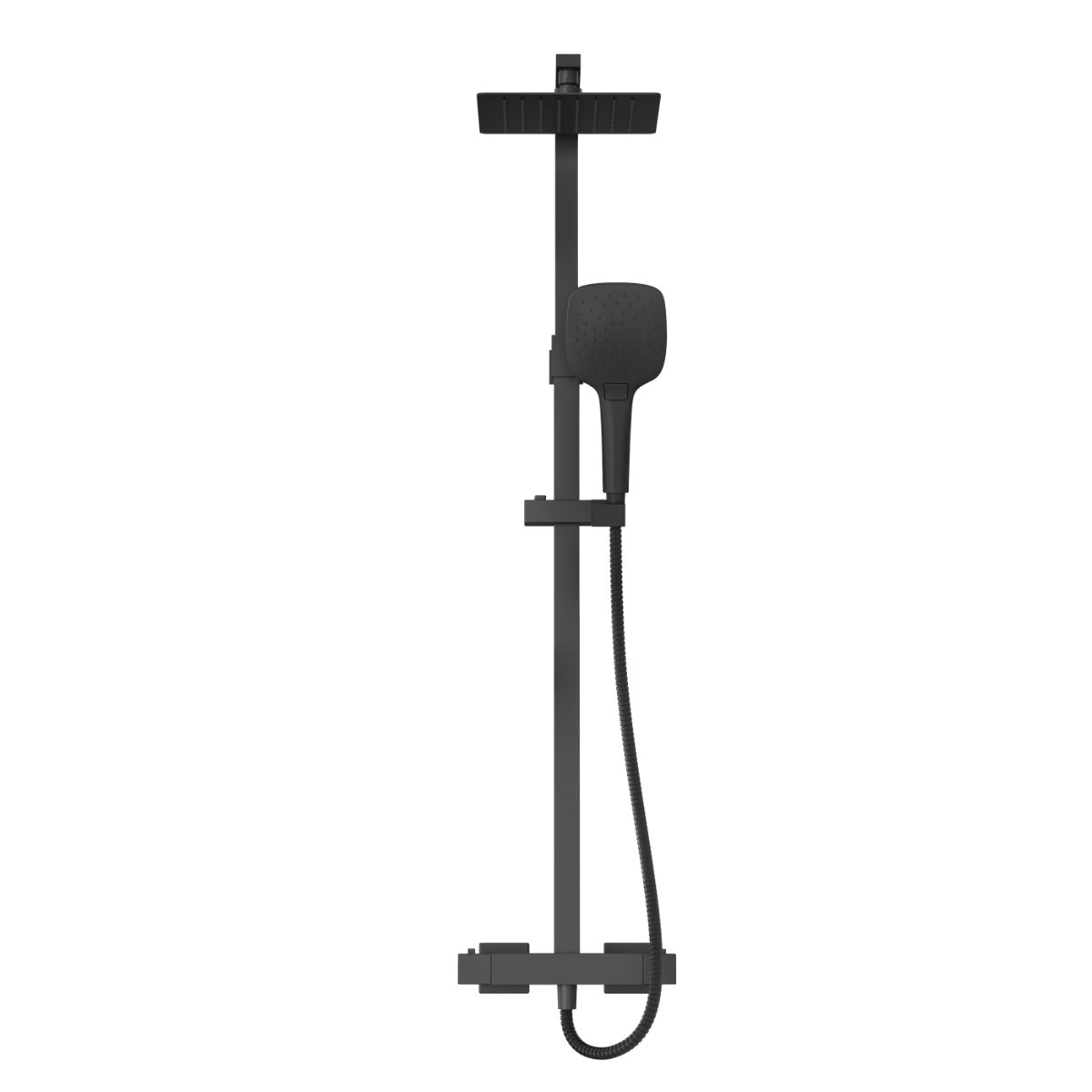 Fairford Una Pro Exposed Square Shower Kit, Matt Black