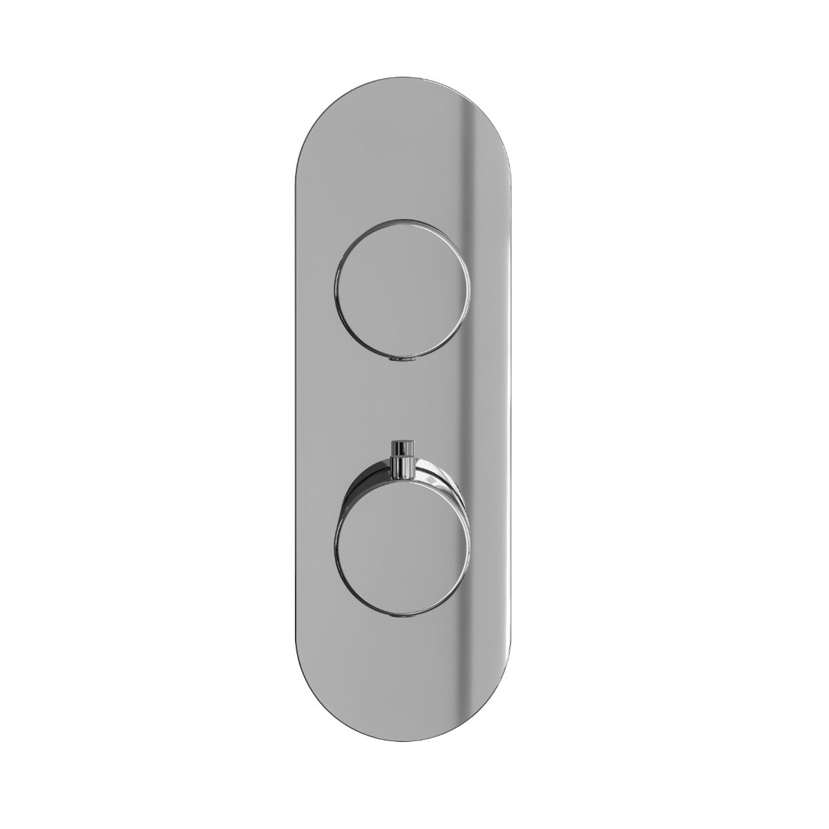 Fairford Element Chrome Round Concealed Twin Shower Valve, 1 Outlet
