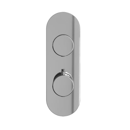 Fairford Element Chrome Round Concealed Twin Shower Valve, 1 Outlet
