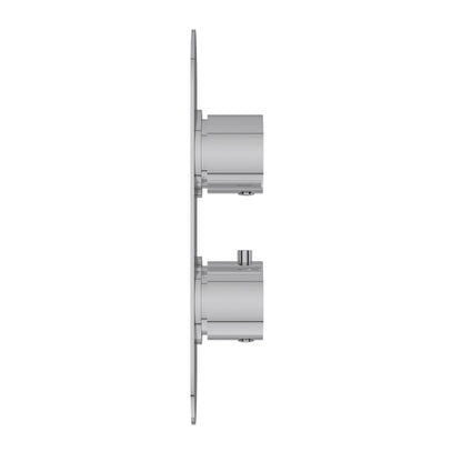 Fairford Element Chrome Round Concealed Twin Shower Valve, 1 Outlet