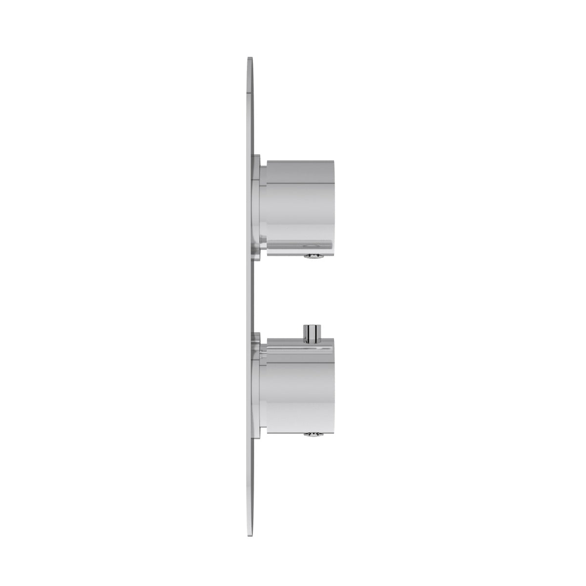 Fairford Element Chrome Round Concealed Twin Shower Valve with Diverter, 2 Outlet