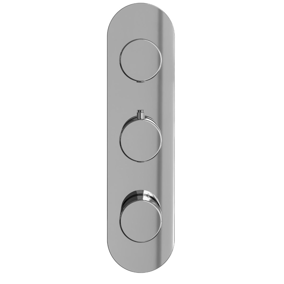 Fairford Element Chrome Round Concealed Triple Shower Valve with Diverter, 3 Outlet