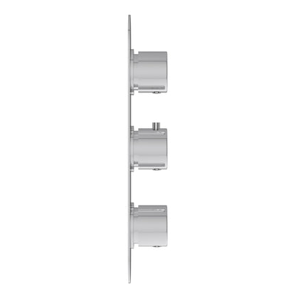 Fairford Element Chrome Round Concealed Triple Shower Valve with Diverter, 3 Outlet