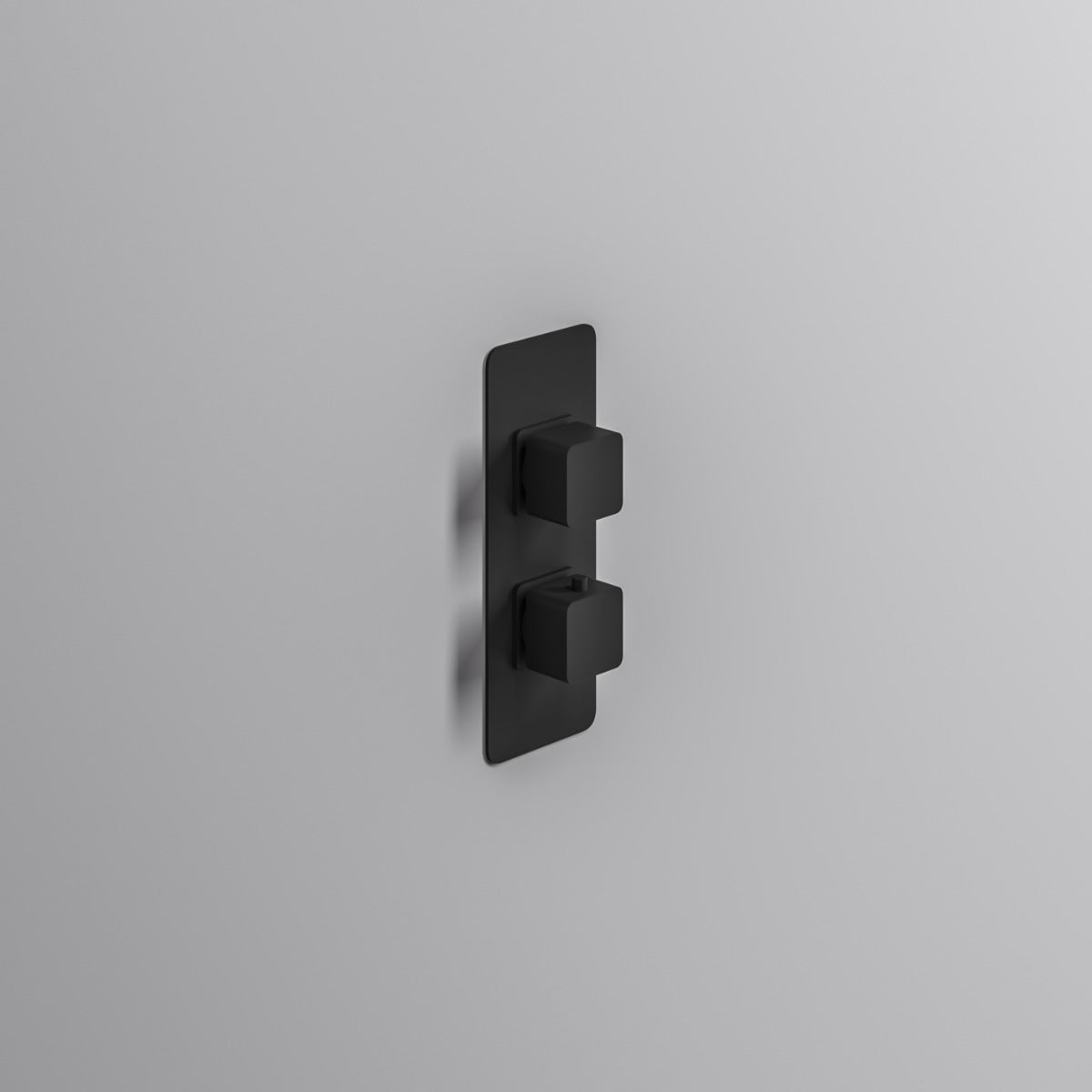 Fairford Una Matt Black Square Concealed Twin Shower Valve, 1 Outlet