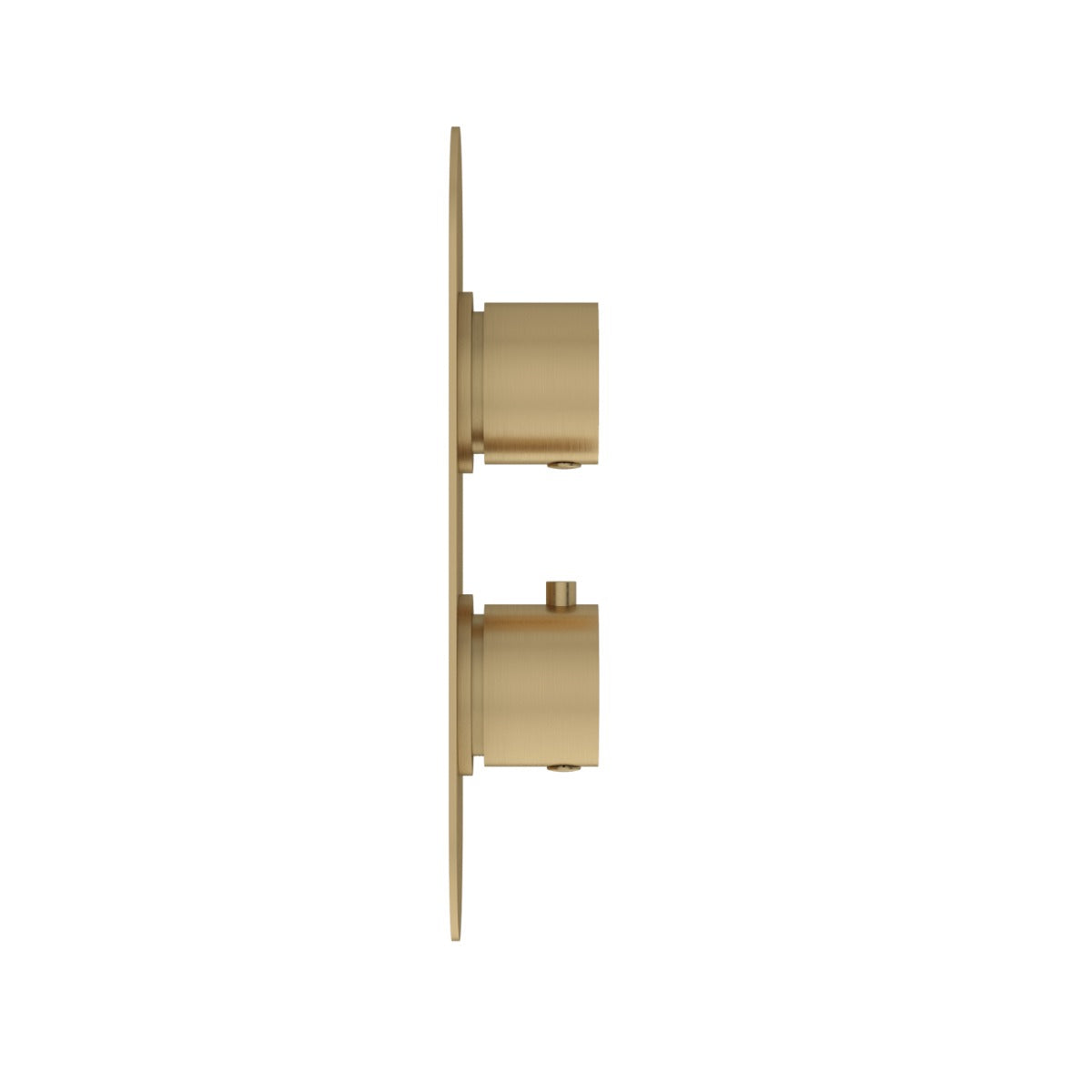 Fairford Element Brushed Brass Round Concealed Twin Shower Valve, 1 Outlet