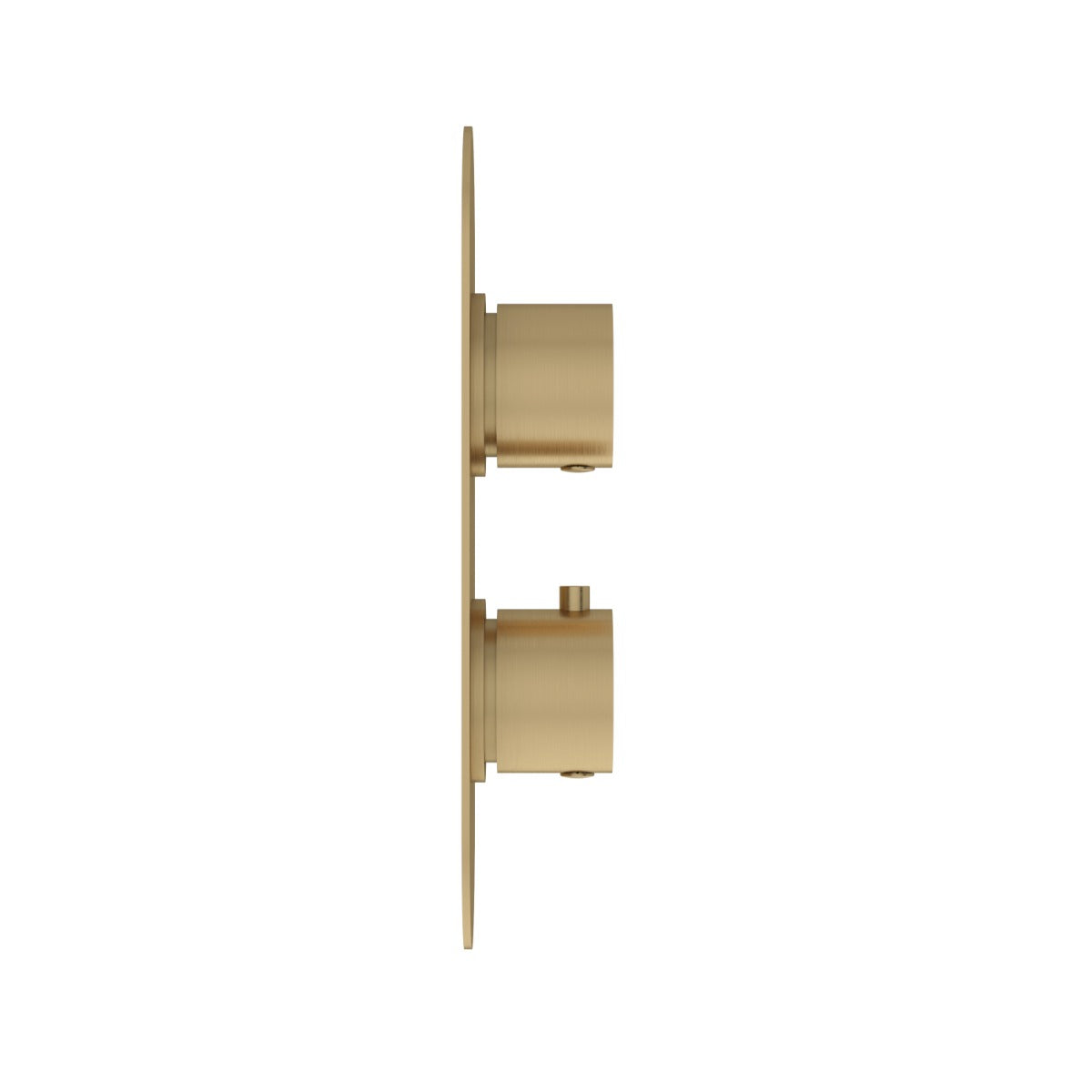 Fairford Element Brushed Brass Round Concealed Twin Shower Valve with Diverter, 2 Outlet