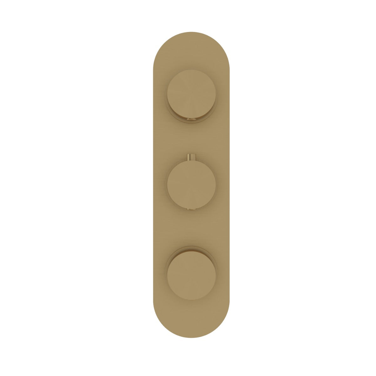 Fairford Element Brushed Brass Round Concealed Triple Shower Valve, 2 Outlet