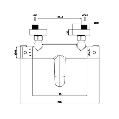 Fairford Carton Deck Mounted Thermostic Bath Shower Mixer
