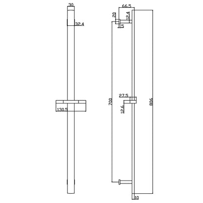Fairford Element 5 Concealed Shower Kit with Slide Rail Kit, Chrome