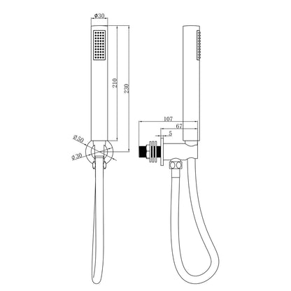 Fairford Element 5 Concealed Shower Kit with Handset and Ceiling Mounted Rain Head, Chrome