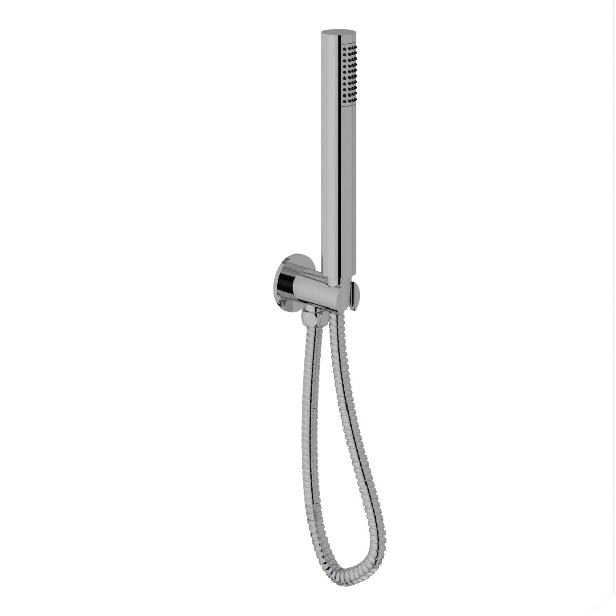 Fairford Element Round Handset with Outlet Elbow, Bracket and Hose, Chrome