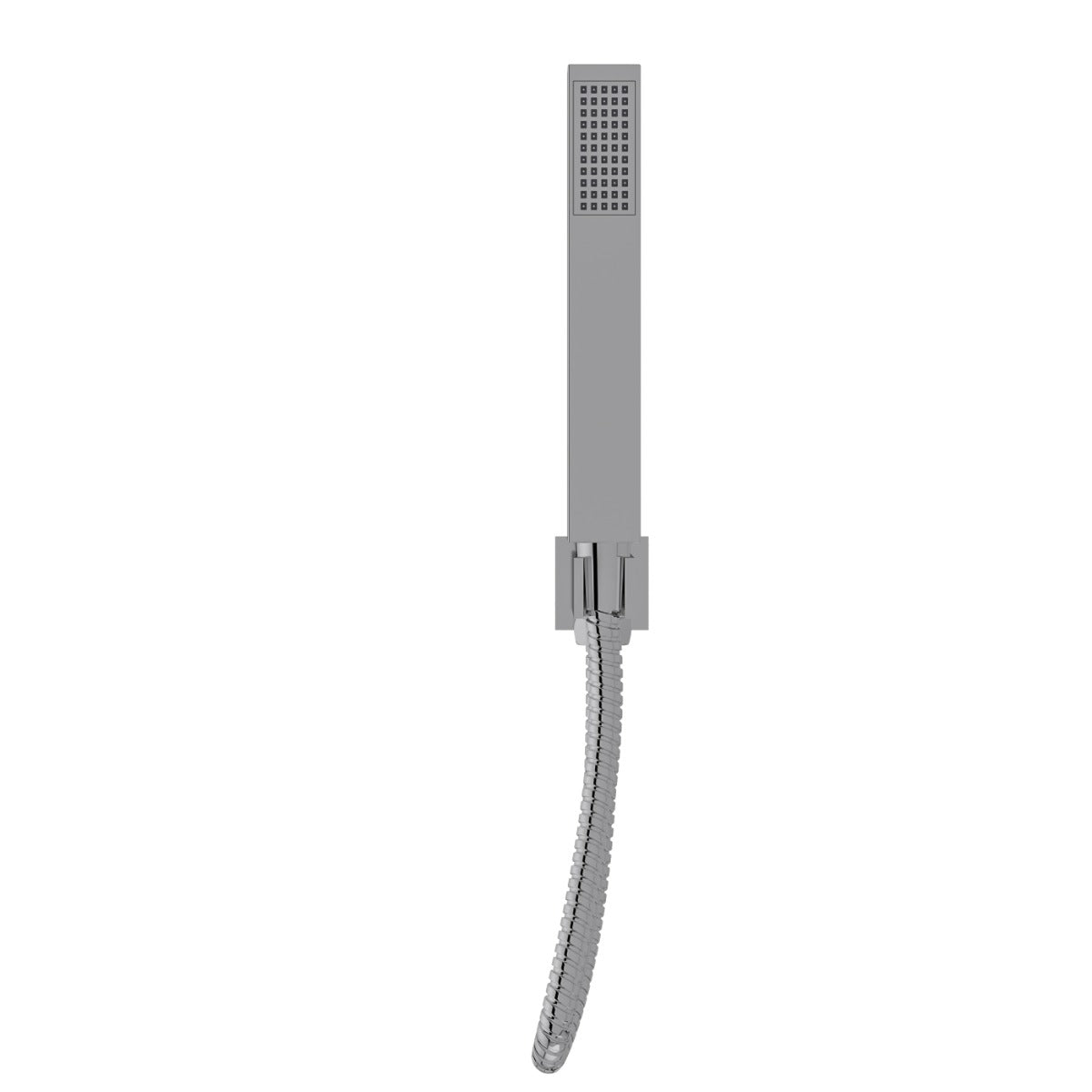 Fairford Una Square Handset with Outlet Elbow, Bracket and Hose, Chrome