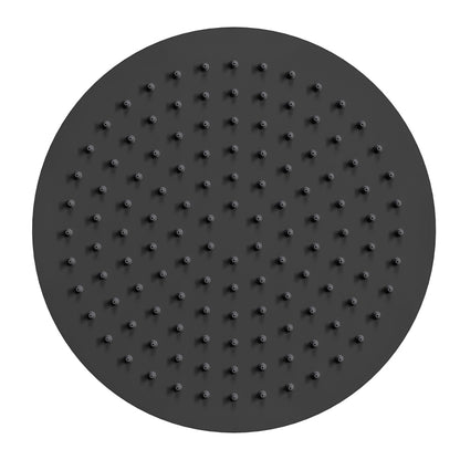 Fairford Element Matt Black 250 x 250mm Round Overhead Shower Head