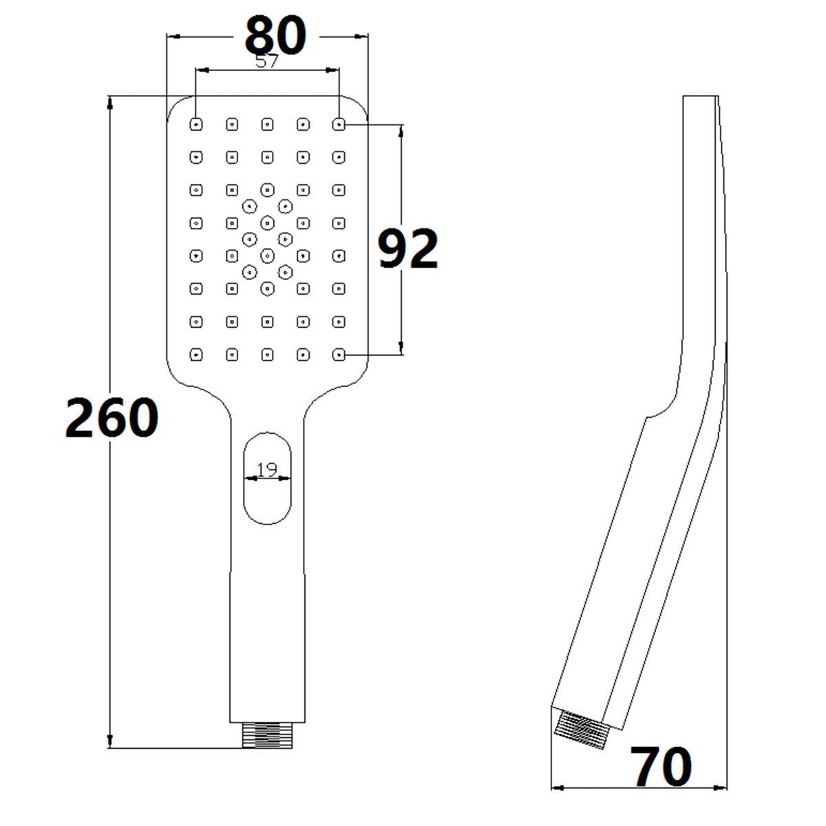 Fairford Square 3 Function Shower Handset