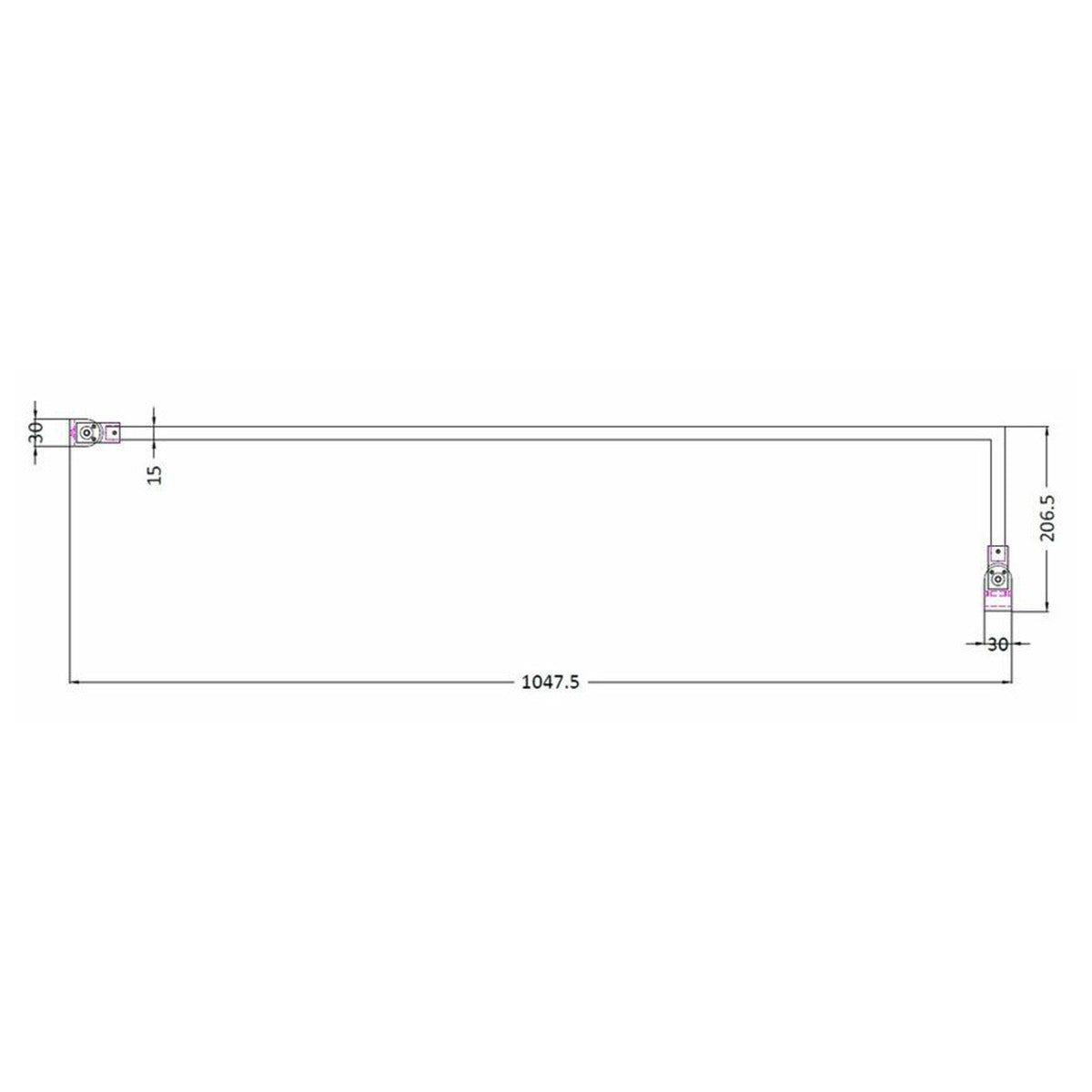 Fairford Universal Wetroom Screen Stabilising Bar