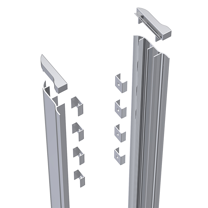 Fairford Chrome 1850mm Enclosure Screw Cover Kit
