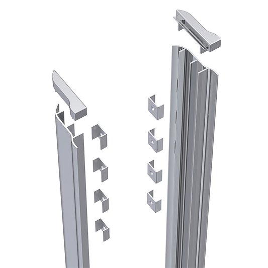 Fairford Chrome 1850mm Enclosure Screw Cover Kit