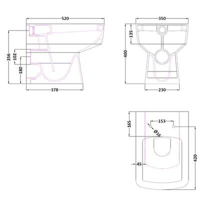 Fairford Mellow Back To Wall Toilet