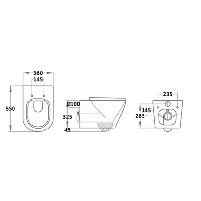 Fairford Handel Pro Wall Hung Toilet with Seat