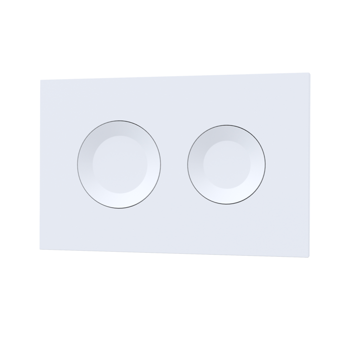Fairford Matt White Round Dual Flush Plate