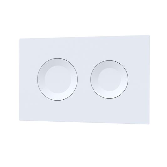 Fairford Matt White Round Dual Flush Plate