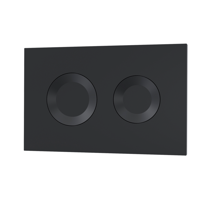 Fairford Matt Black Round Dual Flush Plate
