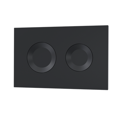 Fairford Matt Black Round Dual Flush Plate