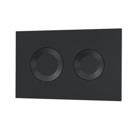 Fairford Matt Black Round Dual Flush Plate