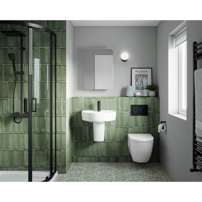 Fairford Matt Black Round Dual Flush Plate