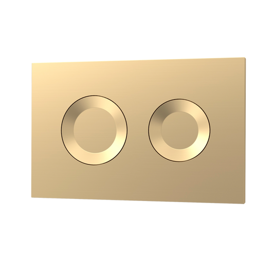 Fairford Brushed Brass Round Dual Flush Plate