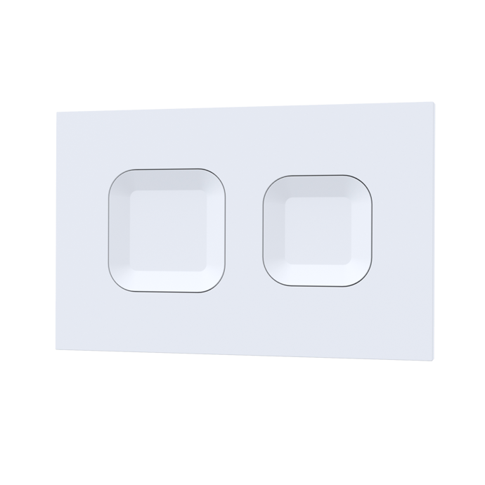 Fairford Matt White Square Dual Flush Plate