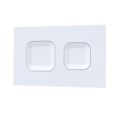 Fairford Matt White Square Dual Flush Plate