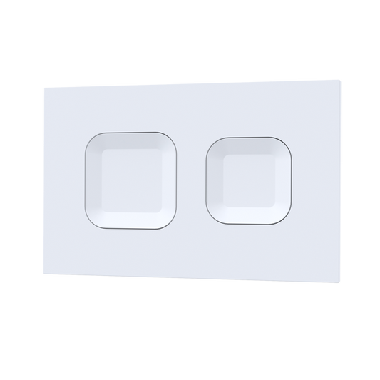 Fairford Matt White Square Dual Flush Plate