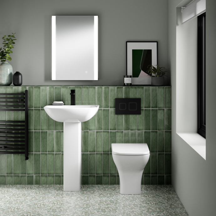 Fairford Matt White Square Dual Flush Plate