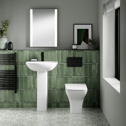 Fairford Matt White Square Dual Flush Plate