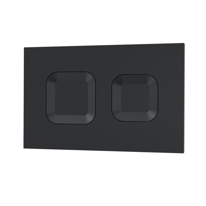 Fairford Matt Black Square Dual Flush Plate