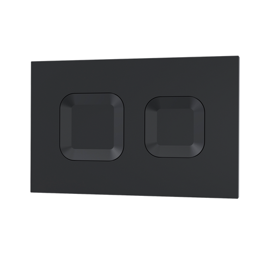 Fairford Matt Black Square Dual Flush Plate