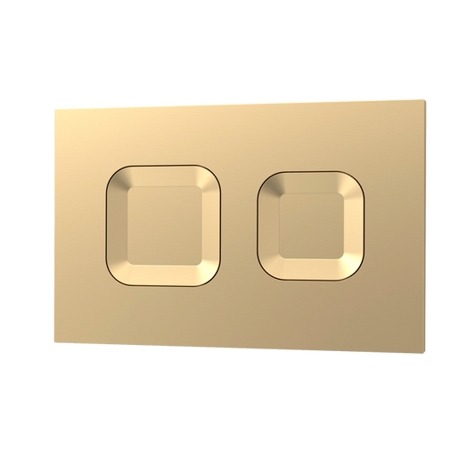 Fairford Brushed Brass Square Dual Flush Plate