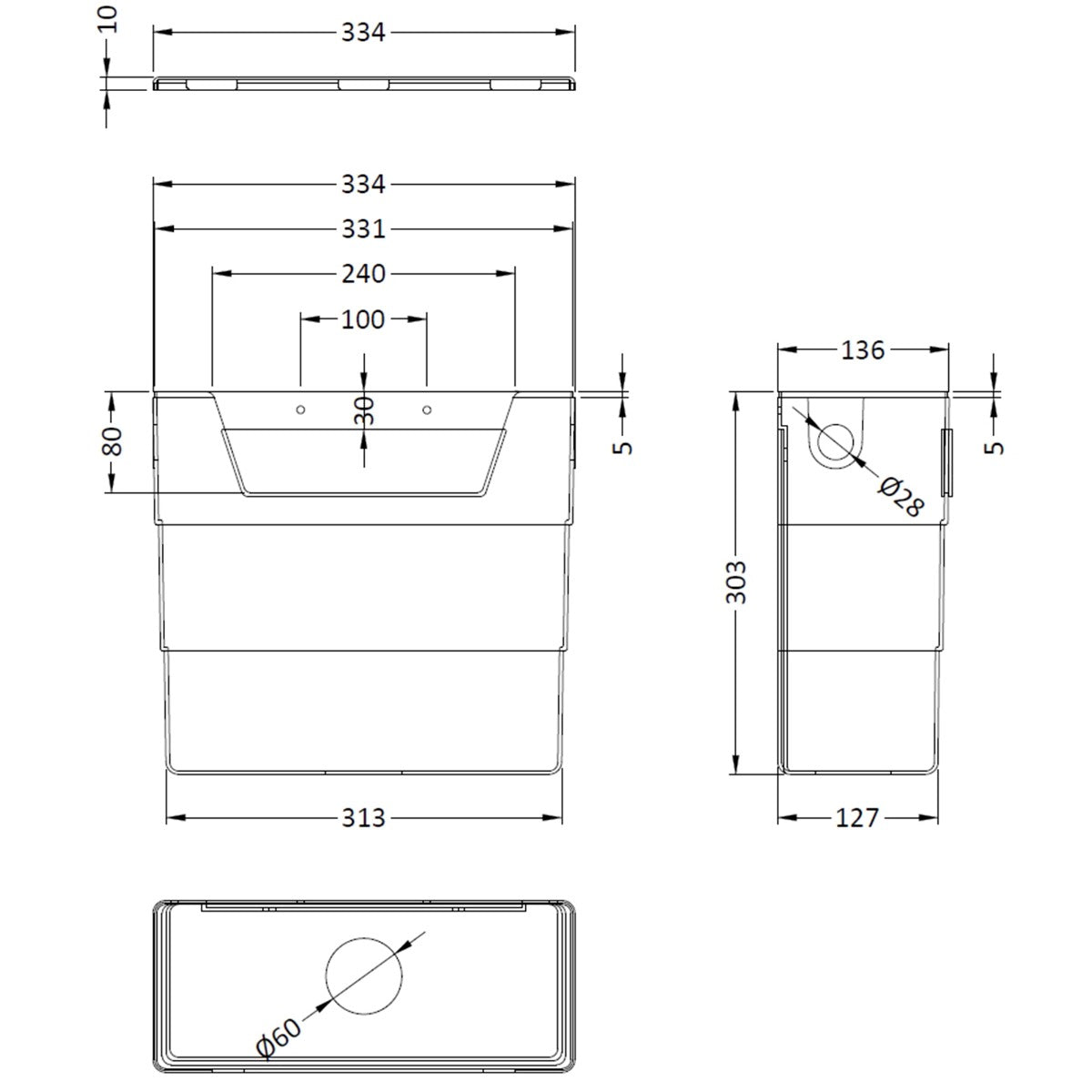 Dual Flush Concealed Toilet Cistern
