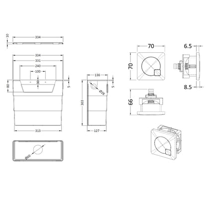Dual Flush Concealed Toilet Cistern - Matt Black