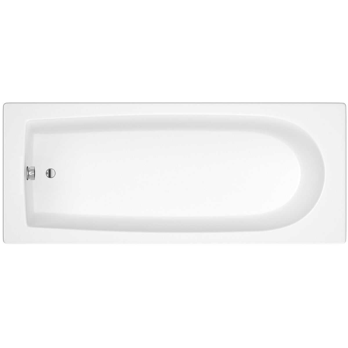 Fairford Novus 1800 x 800mm Single Ended Straight Bath, 0TH