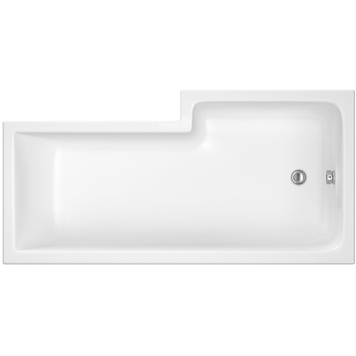Fairford 1600 x 850mm L Shaped Left Hand Shower Bath