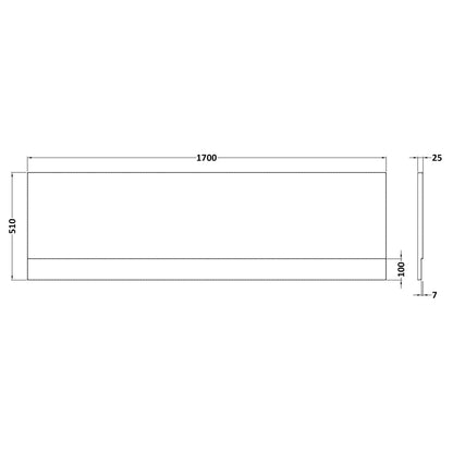 Fairford Acrylic Straight Side Panel, 1700mm