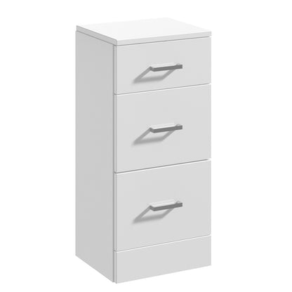 Fairford Opto 350mm Gloss White 3 Drawer Unit (330mm deep)