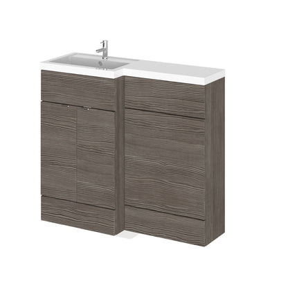 Fairford 1000mm Grey Woodgrain Left Hand Pack
