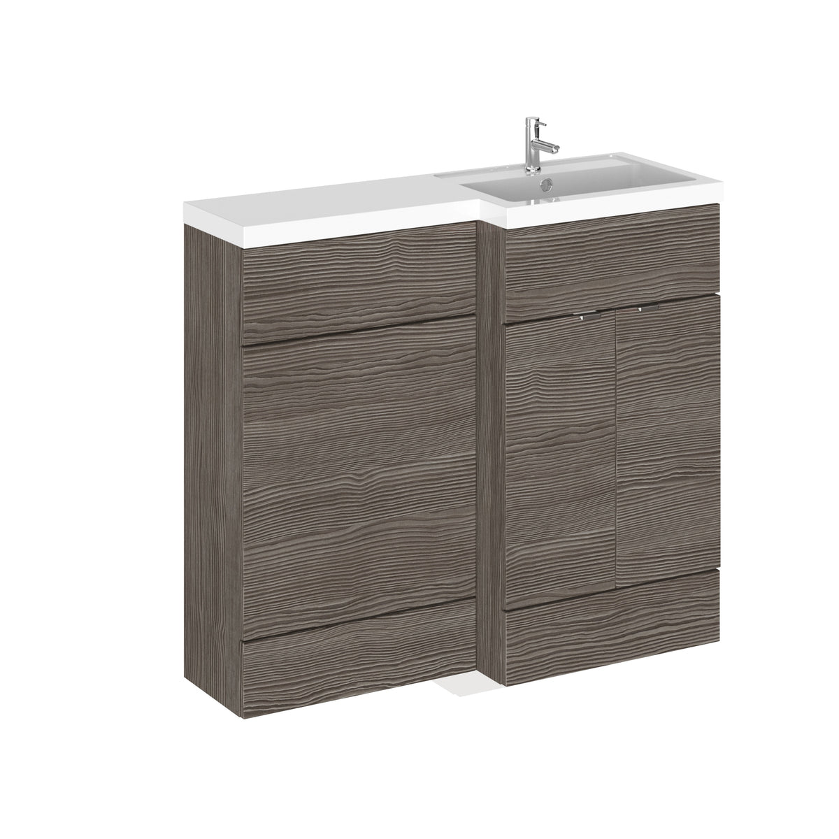 Fairford 1000mm Grey Woodgrain Right Hand Pack