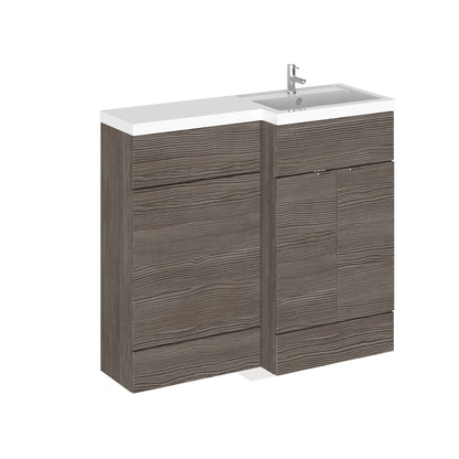 Fairford 1000mm Grey Woodgrain Right Hand Pack